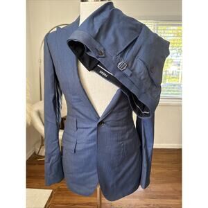 NEW - FRERE Blue Wool Mens Blazer And Pants Evening Suit Sz 38